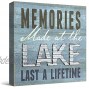 Barnyard Designs 'Memories at The Lake Last a Lifetime' Box Wall Art Sign Primitive Country Lake Home Decor Sign with Sayings 8 x 8