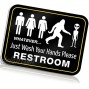 Bigtime Signs Funny Bathroom Sign for Restroom 11.5 x 8.75 Rigid PVC | All Gender Bigfoot & Alien Wash Your Hands Please
