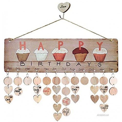 Birthday Gifts for Mom Dad from Daughter Son Wooden Family Birthday Plaque Wall Hanging100 Wooden Tags- Best Mother's Father’s Day Gift Wonderful Way to Keep Track of Family Birthdays