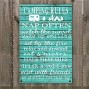 Camping Rules Vintage Retro Metal Sign Wall Art 8” x 12” Decoration Hunting Camper Room