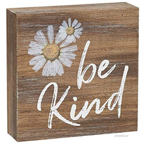 Collins Painting 'Be Kind' Inspirational Wood Grain Mini Block Sign 3.5
