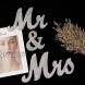 Exquisite Wooden Silver Glitter Mr & Mrs Signs Vintage Style Romantic Wedding Signs Letters for Wedding Sweetheart Table Photo Props Party Table Decoration