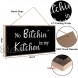 Jetec 2 Pieces Funny Kitchen Signs the Dishes Hanging Wall Art Sign No Bitchin in My Kitchen Rustic Wooden Wall Signs Decorative Wood Sign Home Kitchen Decor 10 x 5 Inch