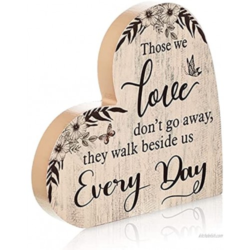 Jetec Bereavement Gift Sympathy Memorial Decor Sign Loss of Loved One Remembrance Sign Heart Memorial Present Condolence Sign Loss of Father Mother Son Sympathy Gift for Table Centerpiece Decor