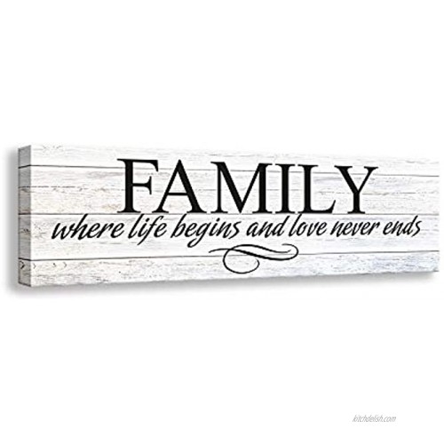 Kas Home Inspirational Quotes Motto Canvas Wall Art,Family Prints Signs Framed Retro Artwork Decoration for Bedroom Living Room Home Wall Decor 5.5 X 16 inch Family