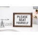 Mkono 1 Pcs Bathroom Decor Signs Farmhouse Rustic Box Sign Decorations Wooden Funny Bathroom Accessories Decor Signs for Shelves Both Sides with Sayings