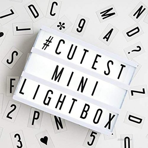 My Cinema Lightbox The Mini Cinema Lightbox LED Changeable Quote Sign To Create Personalized Messages with 100 Letters Numbers & Symbols USB or Battery Powered A5 White