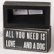 Primitives by Kathy 16347 Classic Box Sign 5 x 2.5-Inches Love And A Dog
