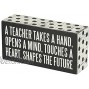 Primitives by Kathy 21495 Polka Dot Trimmed Box Sign 3 x 6 A Teacher Shapes the Future