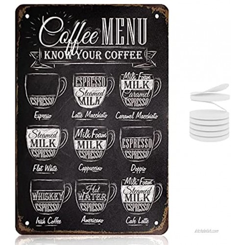 Struck By Design Coffee Bar Sign 8x12in Coffee Sign w  6pcs Double Sided Tape Easy to Hang Coffee Bar Accessories Trendy Farmhouse Coffee Bar Decor Coffee Decor for Kitchen or Coffee Bar Shelf