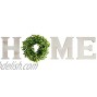 Adeeing Wooden Home Sign with Wreath as O Home Letters for Wall Decor Rustic Farmhouse Wall Hanging Wood Home Sign for Living Room Bedroom Entry Way Kitchen Vintage White