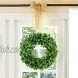 Aonewoe Artificial Green Leaves Wreath 17 Outdoor Boxwood Wreath for Front Door Wall Window Party Decor17