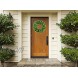 Aonewoe Artificial Green Leaves Wreath 17 Outdoor Boxwood Wreath for Front Door Wall Window Party Decor17