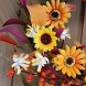 Artificial Fall Wreath Silk Sunflower Paper Flower Wreath Green and Colorful Leaves for Front Door Spring &Autumn Wreaths Farmhouse Home Office Wedding Party Wall Decor 14 in Wreath