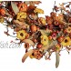 Artificial Fall Wreath,22” Floral Wreath with Berries and Pumpkins Autumn Maple Leaves Wreath for Front Door Wall Window Farmhouse Decor Thanksgiving Harvest Festival Decor