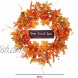 Fall Wreath with Wooden Sign,20 inches,Artificial Autumn Wreath with Pumpkins and Maple Leaves for Front Door Wall Window Farmhouse and Thanksgiving Day Decor