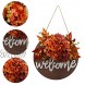 Fall Wreaths for Front Door,Fall Welcome Sign for Front Door,Fall Door Decor，Nordic Rustic Style Retro Wooden Hanging Welcome Sign,Fall Wreaths for Front Door Used for Home Front Door decoration-101