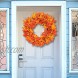 Funpeny 26 Inch Large Fall Maple Wreath Artifical Hanging Fall Leaves Christmas Thanksgiving Decor for Indoor and Outdoor Decorations