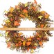 Idyllic 18 Wreath of Berry and Red Leaf Autumn Vibe Wreath for Indoor Decor