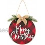 Jetec Merry Christmas Decorations Wreath Christmas Hanging Sign Rustic Burlap Wooden Holiday Decor for Christmas Home Window Wall Farmhouse Indoor Outdoor Decorations Red and Black