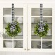 LCI Set of 2 Faux Kitchen Cabinet Wreaths 11 W x 21 L Each Black & White Plaid