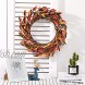 LOHASBEE Artificial Wreath 20 Fake Orange Leaves Fall Wreath for Autumn & Halloween & Thanksgiving Day Home Front Door Hanging Wall Decor