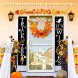 Rocinha Fall Wreath for Front Door Decor 20 inch Autumn Harvest Door Wreath with Bow Daisy Maple Leaves Large Floral Wreath for Indoor Outdoor Fall Thanksgiving Halloween Decoration