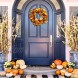 SAND MINE Fall Door Wreath 17 inch Thanksgiving Harvest Door Wreath for Front Door with Maple Leaf and Berry Pinecone Pumpkins Ideal for Fall Harvest Thanksgiving Autumn Decoration