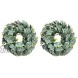 TURNMEON 2 Pack Artificial Eucalyptus Wreath for Front Door Decor Greenery Leaves Wreath with Seeds Spring Wreath for Home Wall Window Porch Farmhouse Summer Decor