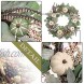 Valery Madelyn 24 inch Fall Wreath for Front Door with White Pumpkins Artificial Wreath with Berries Succulents Flocked Lambs Ear Leaf for Autumn Indoor Outdoor Window Wall Thanksgiving Home Decor