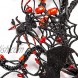 VGIA 16 inch Artificial Halloween Wreath Spider Pumpkin Wreath Berry Wreath for Front Door Fall Decorations