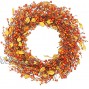 VGIA 22 inch Artificial Fall Wreath Berry Wreath Fall Maple Leaf Wreath for Front Door Fall Decorations