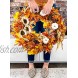WANNA-CUL 24 Inch Fall Wreath Decoration for Front Door with White Pumpkin,White Sunflowers Wheat Pine Cone and Maple Leaves Harvest Door Wreath for Autumn or Thanksgiving Decor