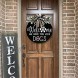 Welcome Wreath Sign for Farmhouse Front Porch Decor We Hope You Like Dogs Door Hanging with Premium Greenery Gift for Christmas Housewarming Holiday Home Decoration 12IN Dog