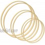 Worown 6pcs 3 Sizes 12 14 & 16 Inch Large Wooden Bamboo Floral Hoops Wreath Rings for Making Wedding Wreath Decor and Wall Hanging Craft