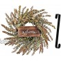 Wreath Welcome Sign for Front Door 26” Fall Decor for Home Eucalyptus with Hangers Artificial Plants Porch Decor Autumn Wall Outside Thanksgiving Wreath
