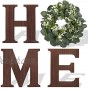 WXBOOM Wooden Home Sign with Artificial Eucalyptus Wreath for Wall Hanging Rustic Home Letter Farmhouse Decor for Living Room House