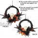 XAMSHOR Artificial Halloween Wreath Skull Wreath with Rose Pumpkin and Ribbon 15 Inches Grapevine Wreath for Front Door Window Wall Halloween Decoration