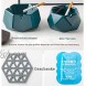 AMITD Ceramic Ashtray with Wood Lid Hexagon & Pentagon of Windproof Geometric Tray,for Apartment Kitchen,Patio,Office,Storage Boxes Decorative,Stand for Cigar White,Black,Blue,Green