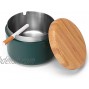Ashtray for Cigarettes Indoor or Outdoor FriyGardcn Ashtray Cool Cute and Standing Ashtray Green Plastic Ashtray with a Stainless Steel Liner Ash Tray for Patio Office and Home