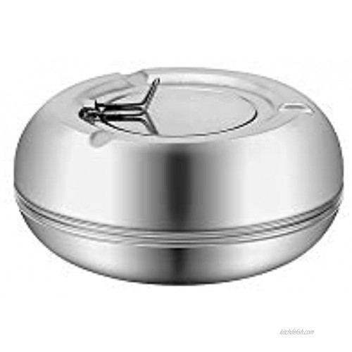 CUNYA Outdoor Ashtray with Lid Stainless Steel Modern Outdoor Ashtrays for Cigarettes Patio Decorations Windproof Ash Tray Sets for Weed Tabletop Office Home Decor Silver 1PC