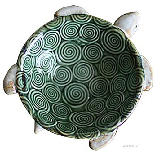 Hophen Green Turtle Ceramic Soap Ring Jewelry Trinket Candy Nut Ashtray Tray Dish Holder Desktop Wedding Home Centerpiece Decoration Small