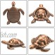 LAUYOO Vintage Turtle Windproof Ashtray with Lid Portable Cigarette Odor Ashtray Holder for Outdoor Indoor Smokers Metal Desktop Smoking Tobacco Ash Tray for Home Office Decoration Red Copper