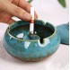 Lependor Ceramic Ashtray with Lids Windproof Cigarette Ashtray for Indoor or Outdoor Use，Ash Holder for Smokers,Desktop Smoking Ash Tray for Home Office Decoration Blue
