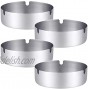 Pack of 4 Ashtray Round Stainless Steel Cigarette Ashtray Set for Hotel Restaurant Outdoors and Indoor