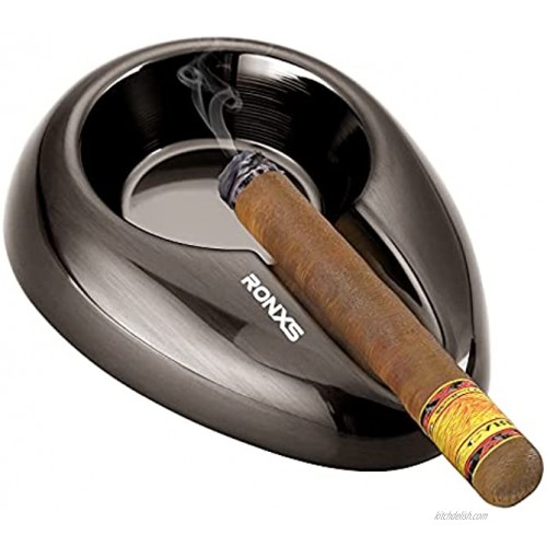 RONXS Cigar Ashtrays All Metal Outdoor Ashtray Unbreakable Portable Ash Tray Single Cigar Holder Ashtrays for Cigarettes Great Cigar Accessories Gift