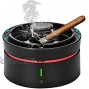 Smokeless Ashtray with LED Battery Indicator Rechargeable for Home Office CarBlack
