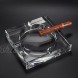 Square Crystal Cigar Ashtray With 4 Slots and Gift Box 7.1 x 1.46 x 7.1 In