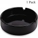 Teagas Glossy Black Ceramic Cigarette Ashtray for Man and Women Outdoors Indoors Ash Tray Desktop Smoking Ash Tray for Home Office Decoration
