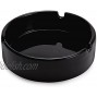 Teagas Glossy Black Ceramic Cigarette Ashtray for Man and Women Outdoors Indoors Ash Tray Desktop Smoking Ash Tray for Home Office Decoration